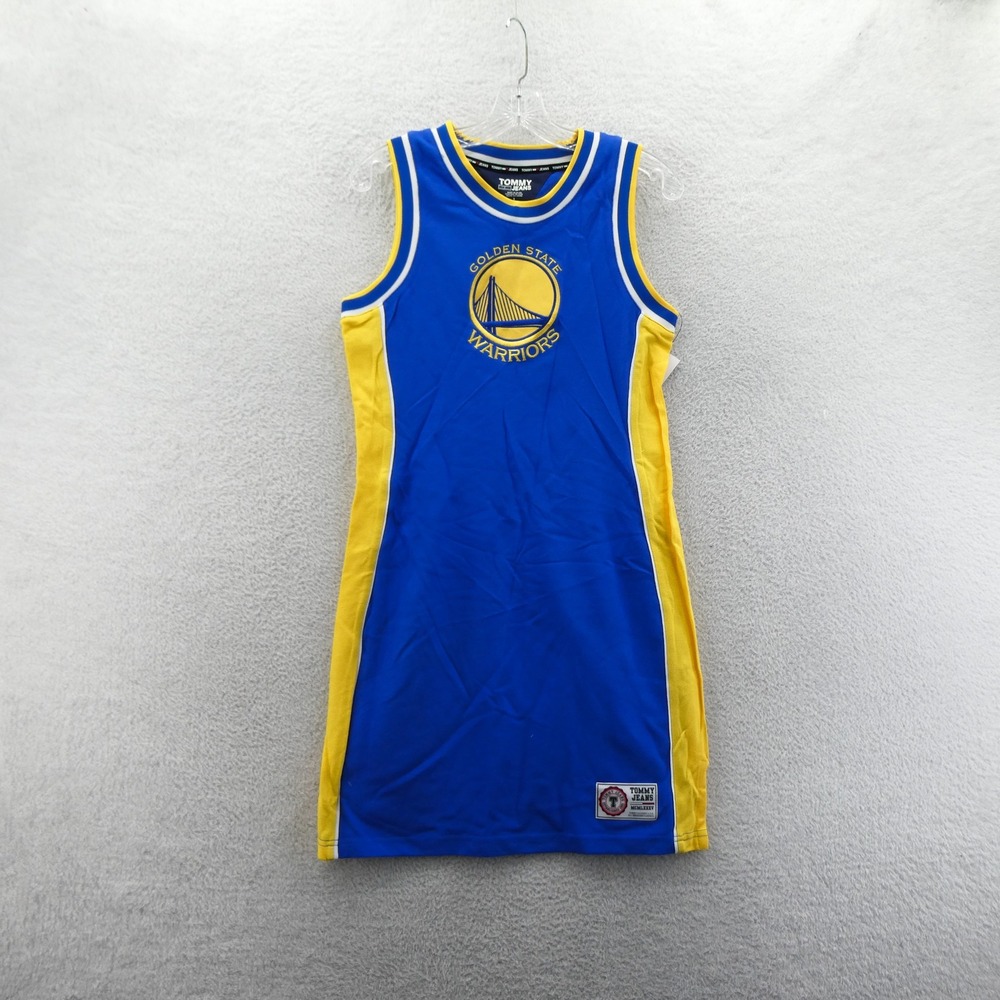 Tommy‎ Jeans Dress Womens Small Golden State Warriors Blue Yellow Sleeveless NBA
